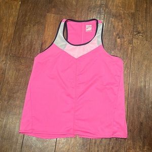 Lucky in Love pink and midnight navy tank. L-12